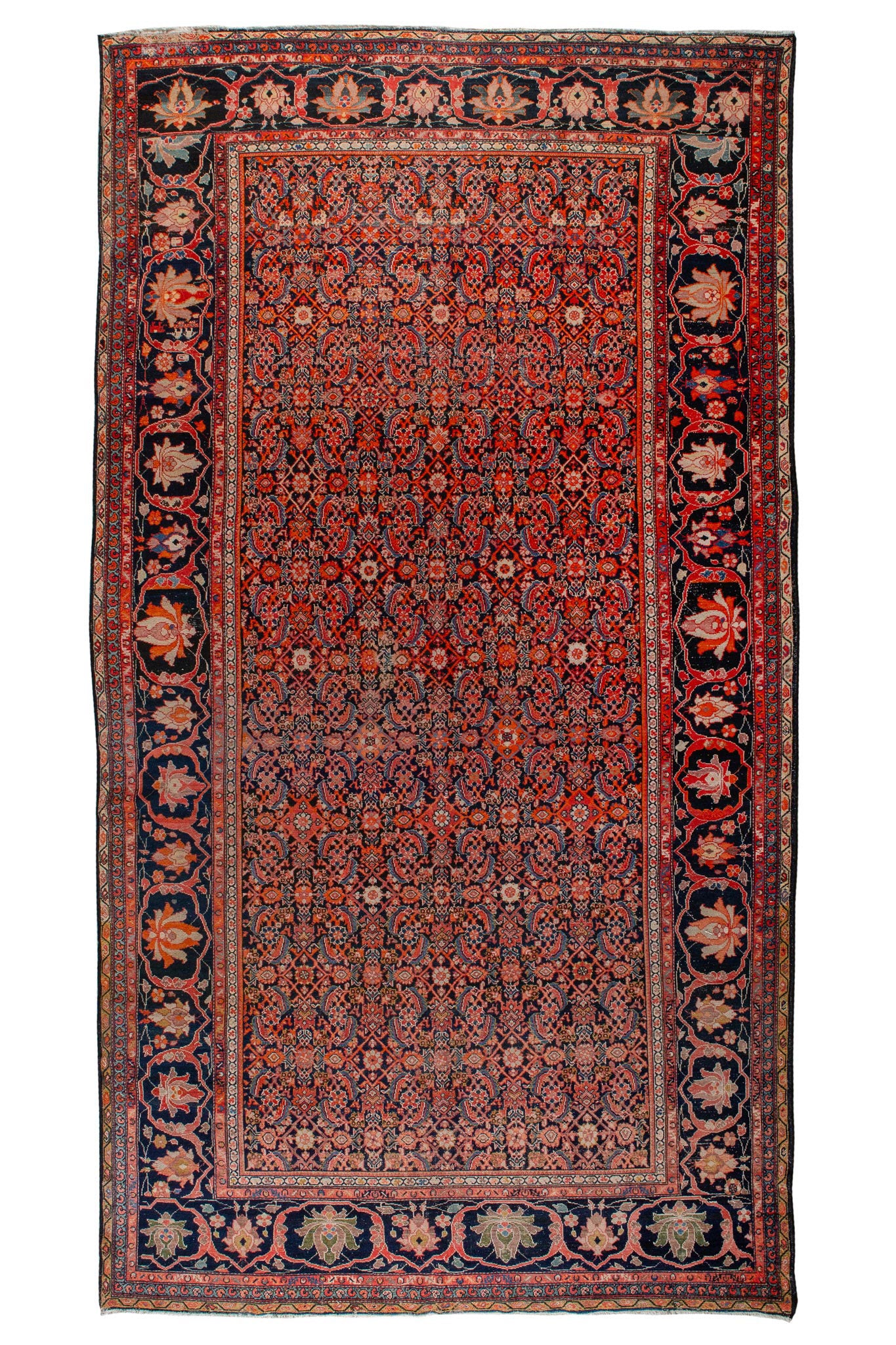 Full photo of Antique Persian Bidjar Rug, Handwoven rug, Persian design and patterns, red rug