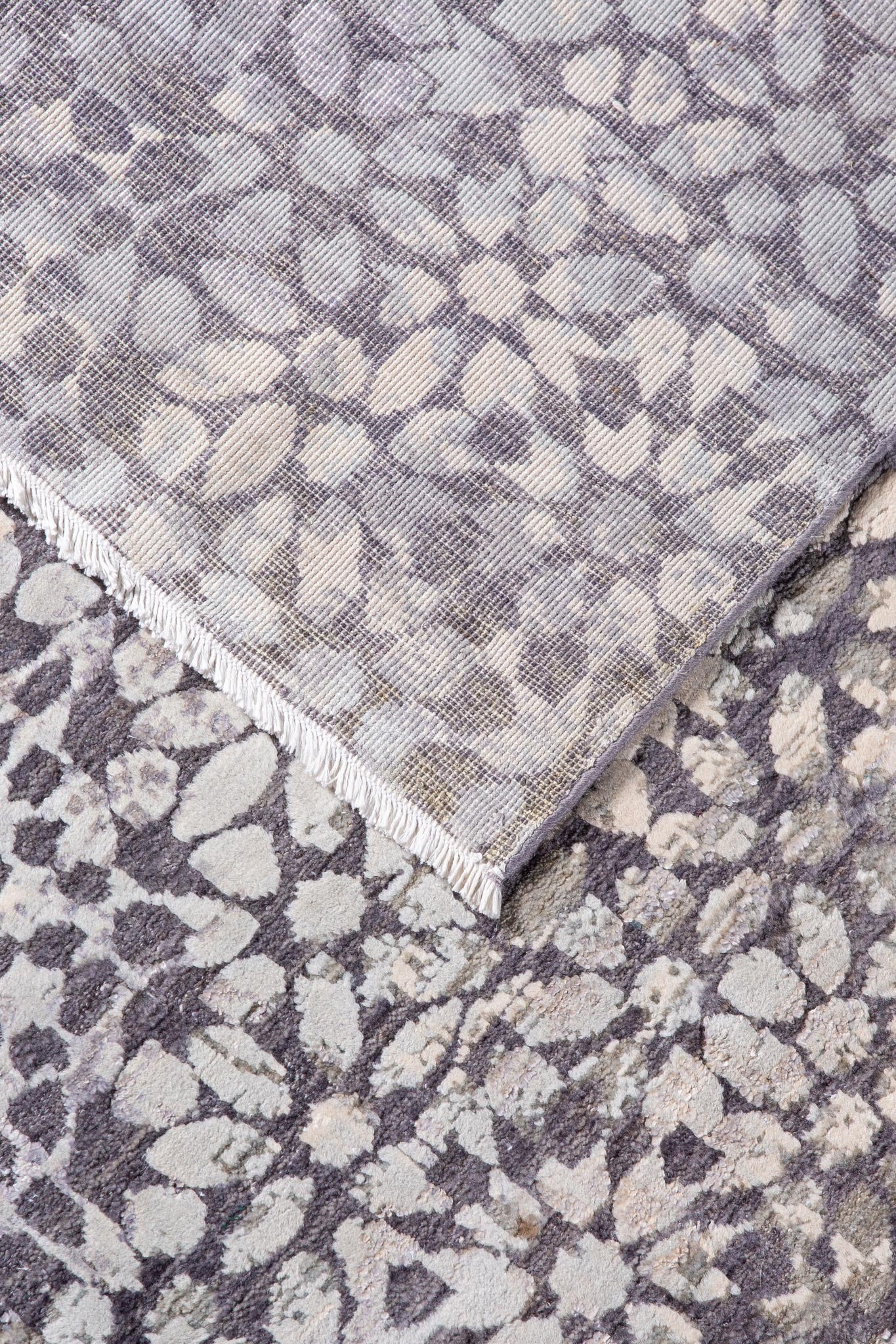 Back of Grey rug, Afghan Mahli fine rug available in our showrooms in Sydney and Melbourne, Shop online rugs - all across Australia