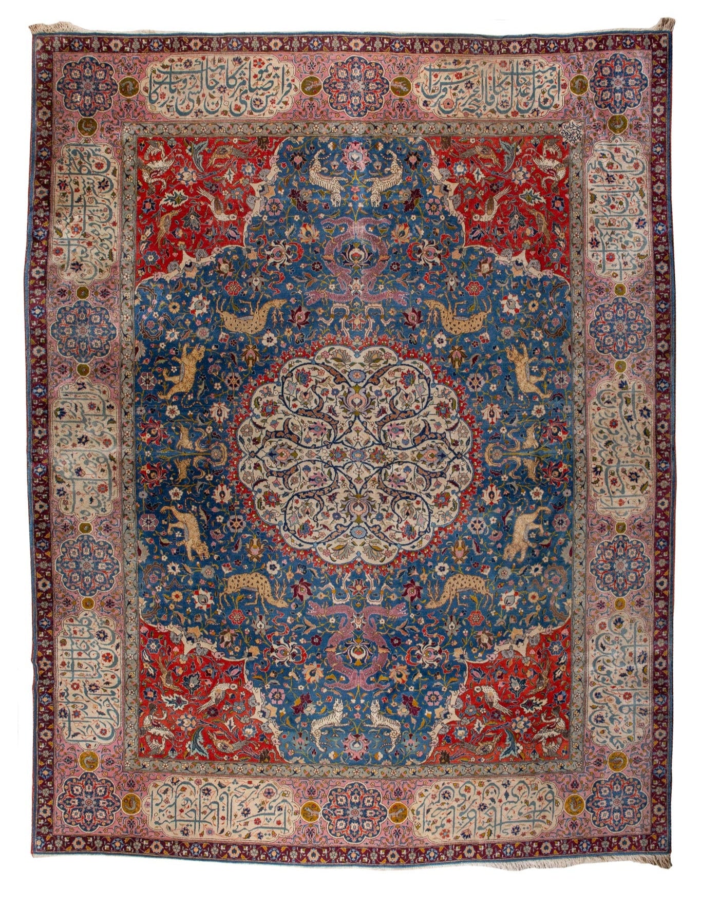 ANTIQUE PERSIAN BENLIAN TABRIZ
