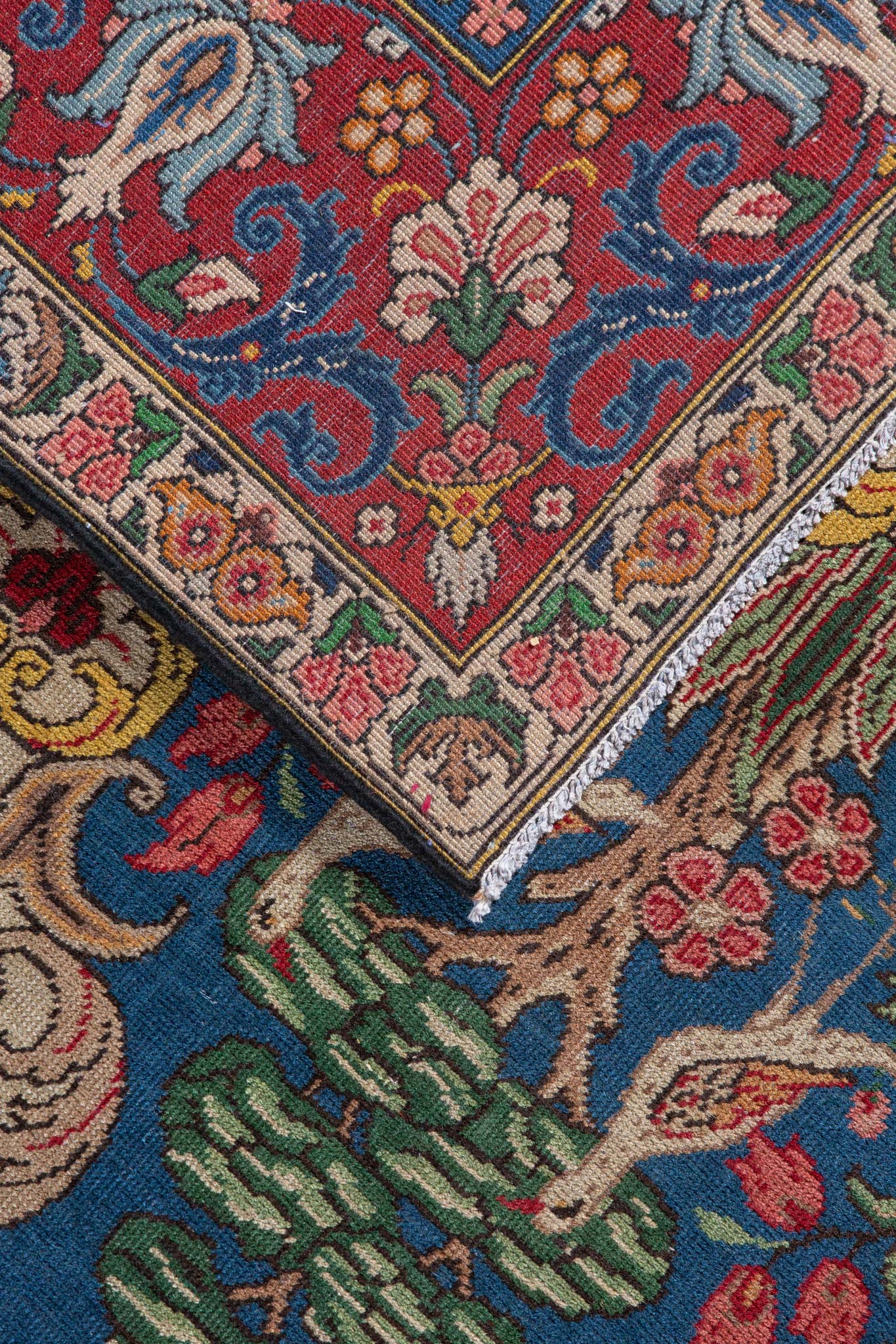 Back of handwoven rug, Antique Persian Bakhtiar