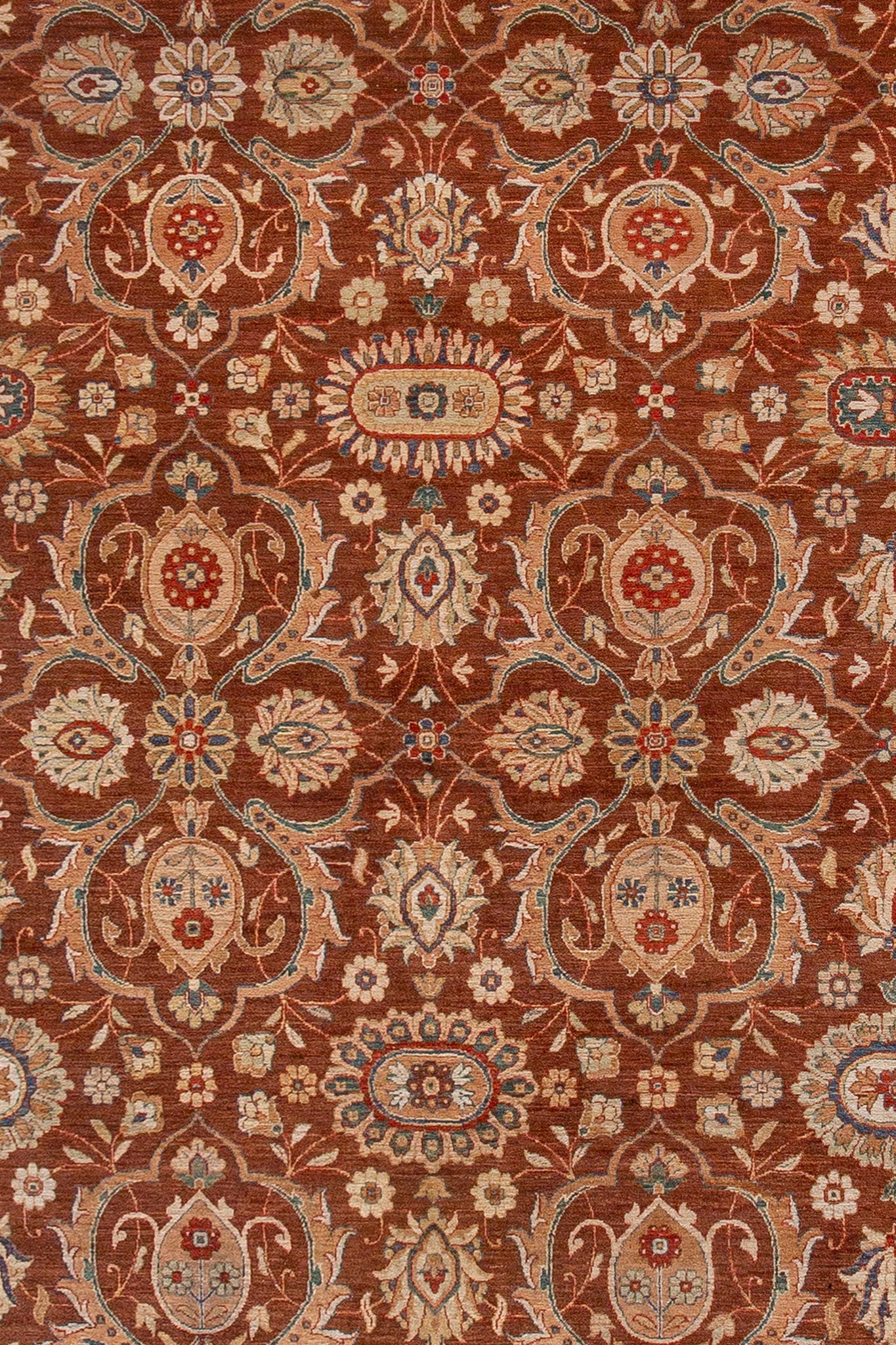 Close up photo of handwoven rug called Afghan Fine Kandahar, classic floral Afghan Kandahar rug