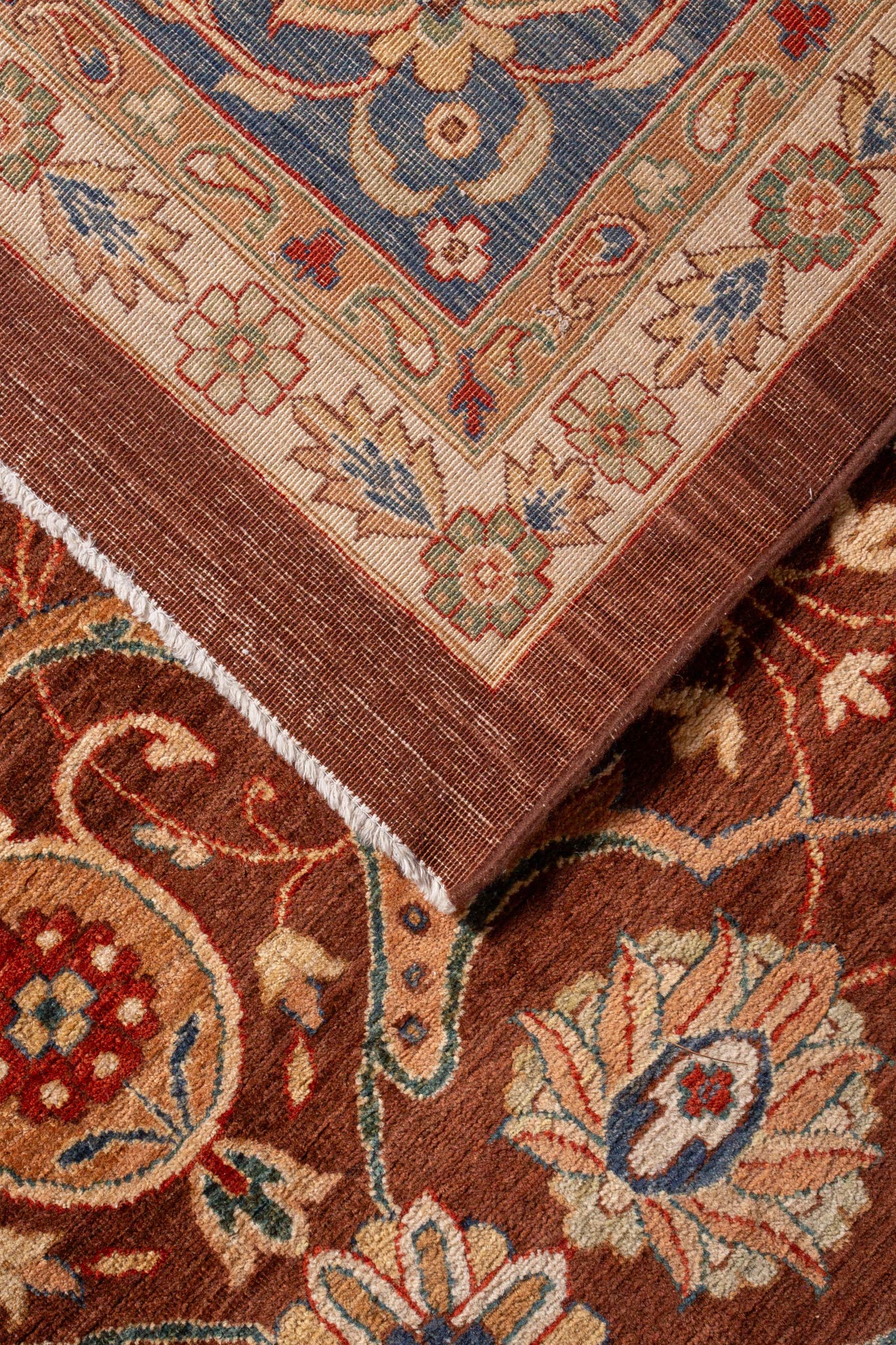 Back of handwoven rug called Afghan Fine Kandahar, classic floral Afghan Kandahar rug