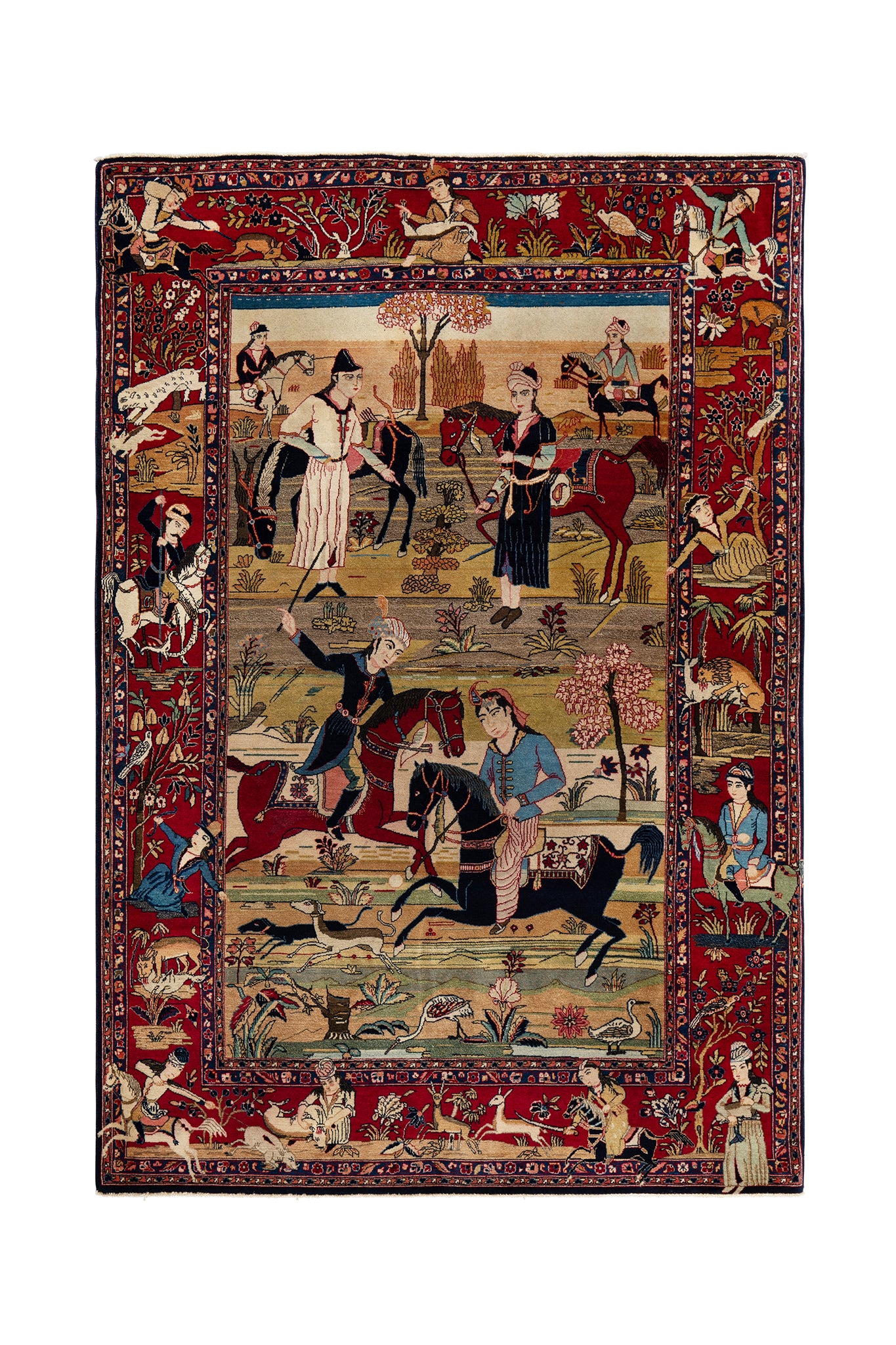 ANTIQUE PERSIAN KASHAN PICTORIAL