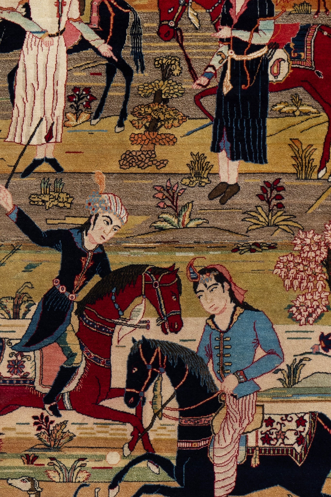 ANTIQUE PERSIAN KASHAN PICTORIAL