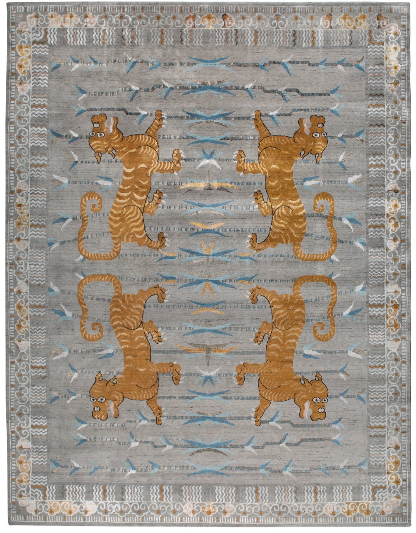 INDIA TIGER RUG GREY