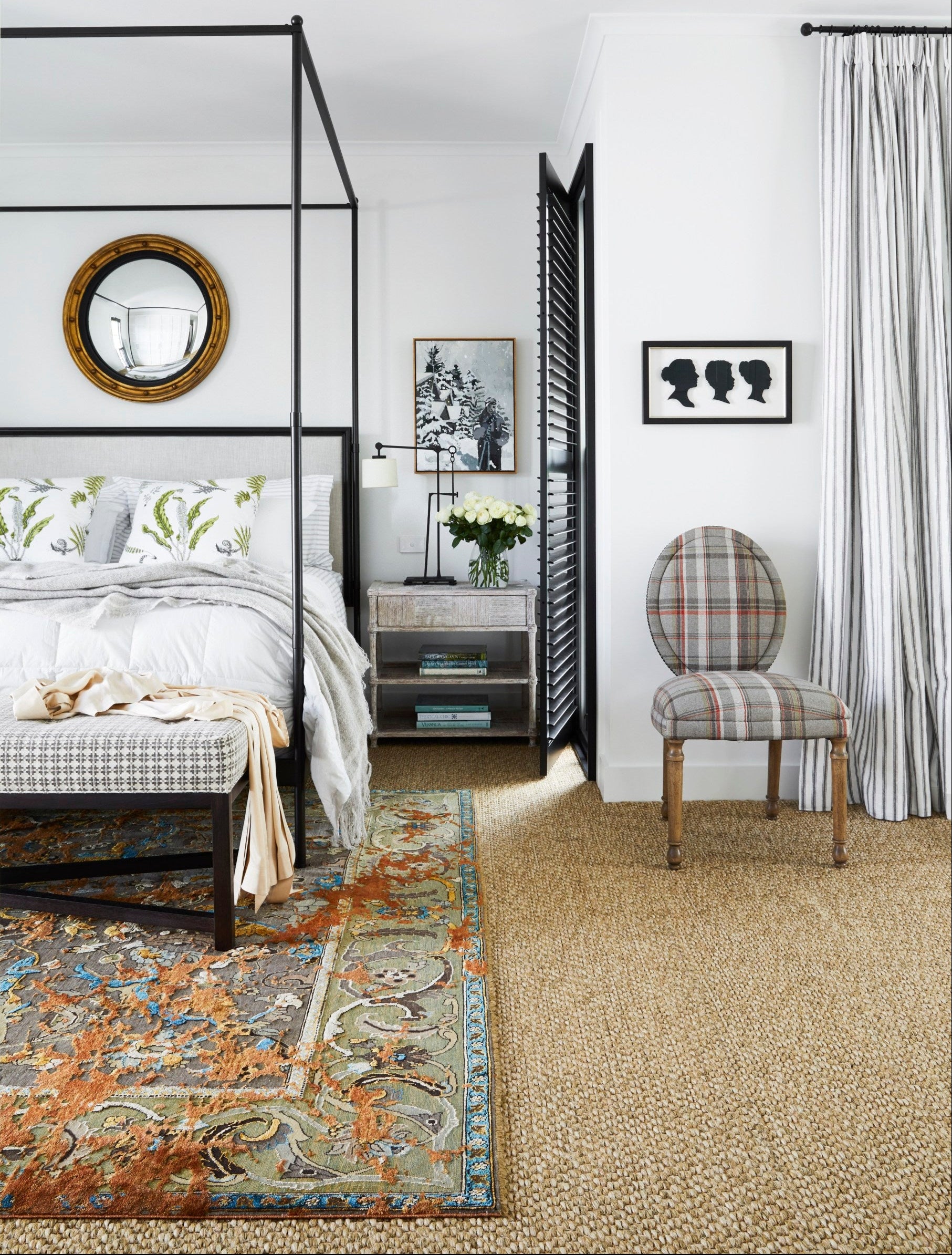 Heritage Jankath Rug with Jute Rug as the floor of Bedroom in Dover Height NSW