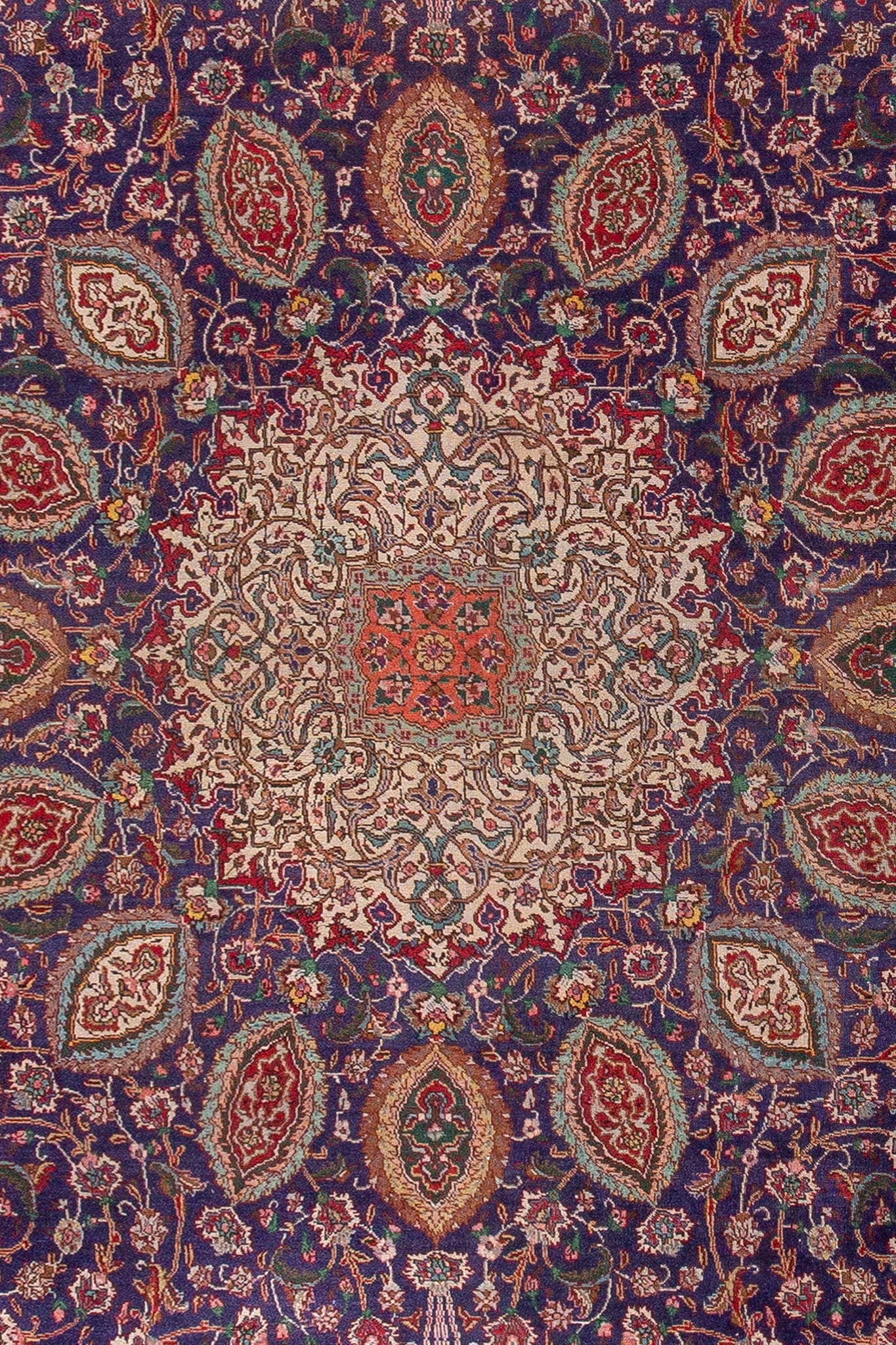 Close up photo of handwoven rug called Antique Persian Tabriz rug, Persian rug
