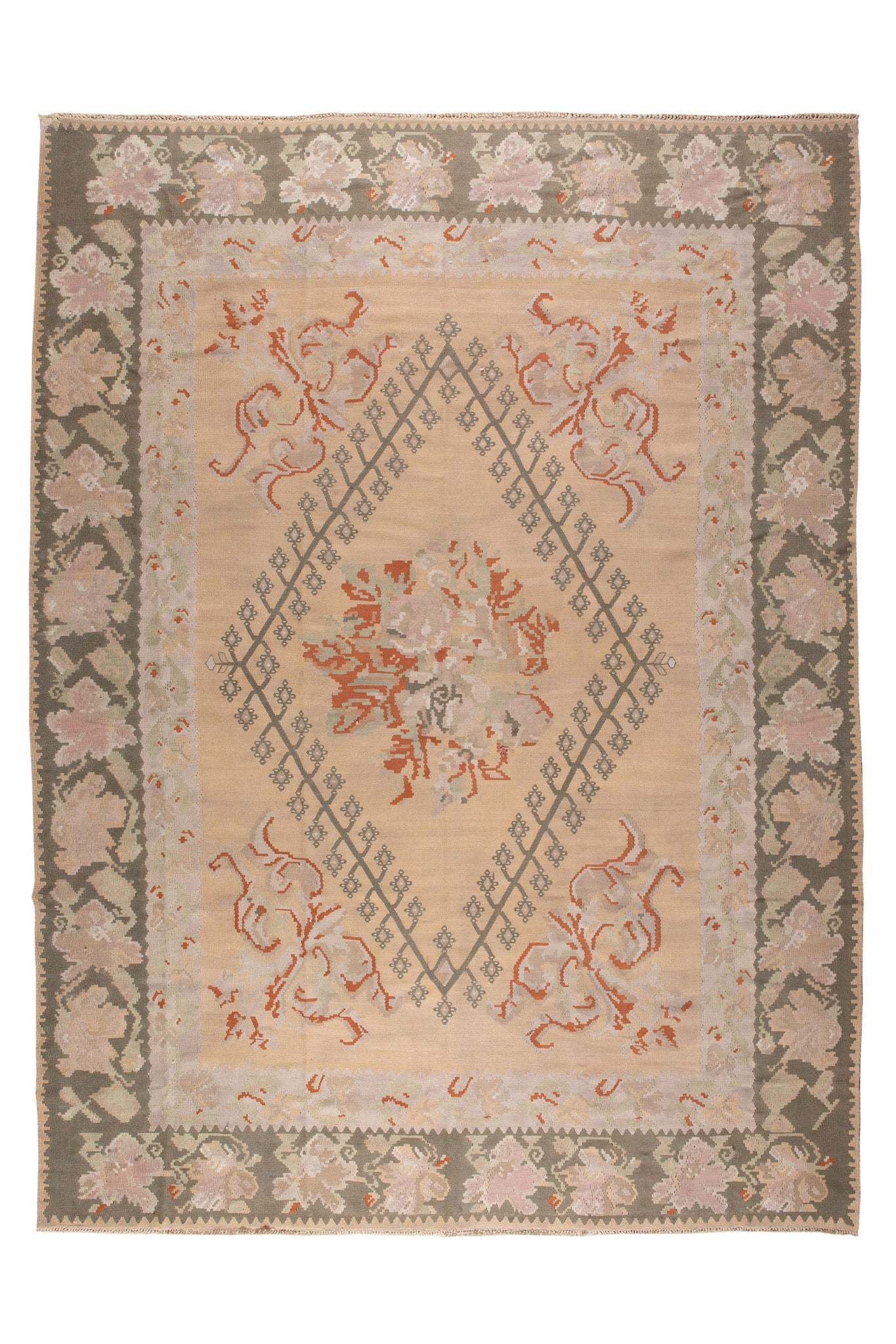 VINTAGE TURKISH FLORAL KILIM