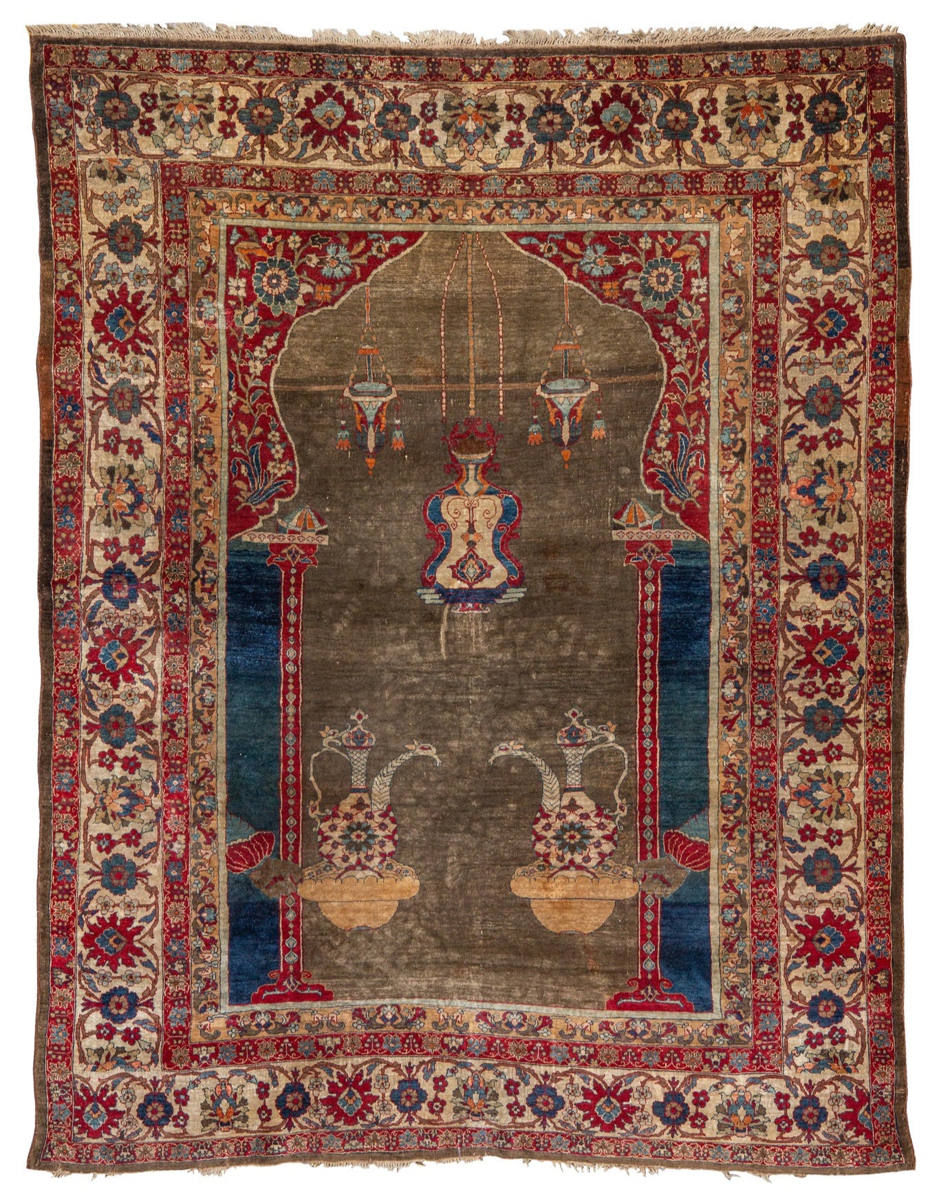 ANTIQUE PERSIAN SILK HERIZ
