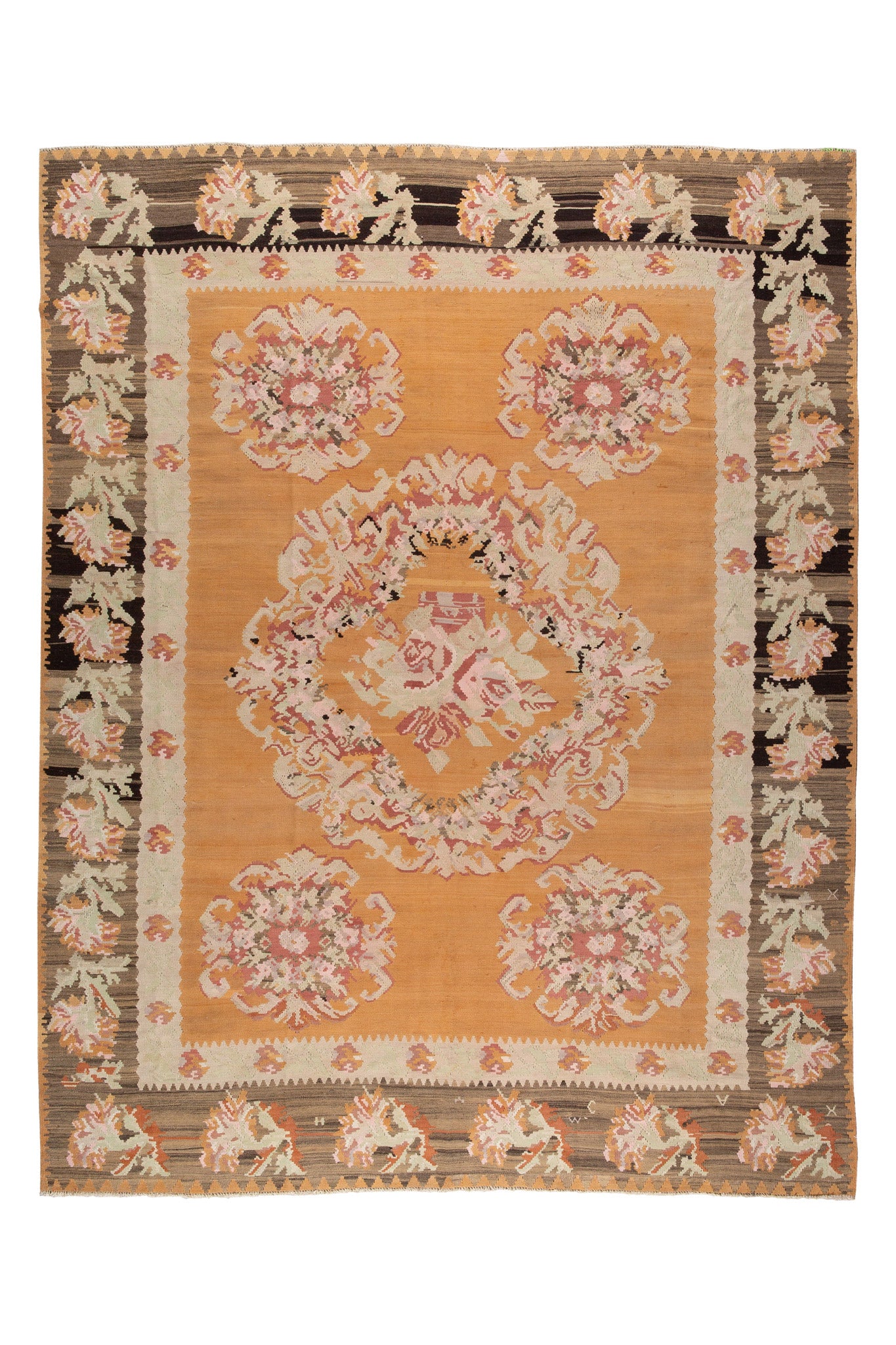 VINTAGE TURKISH FLORAL KILIM