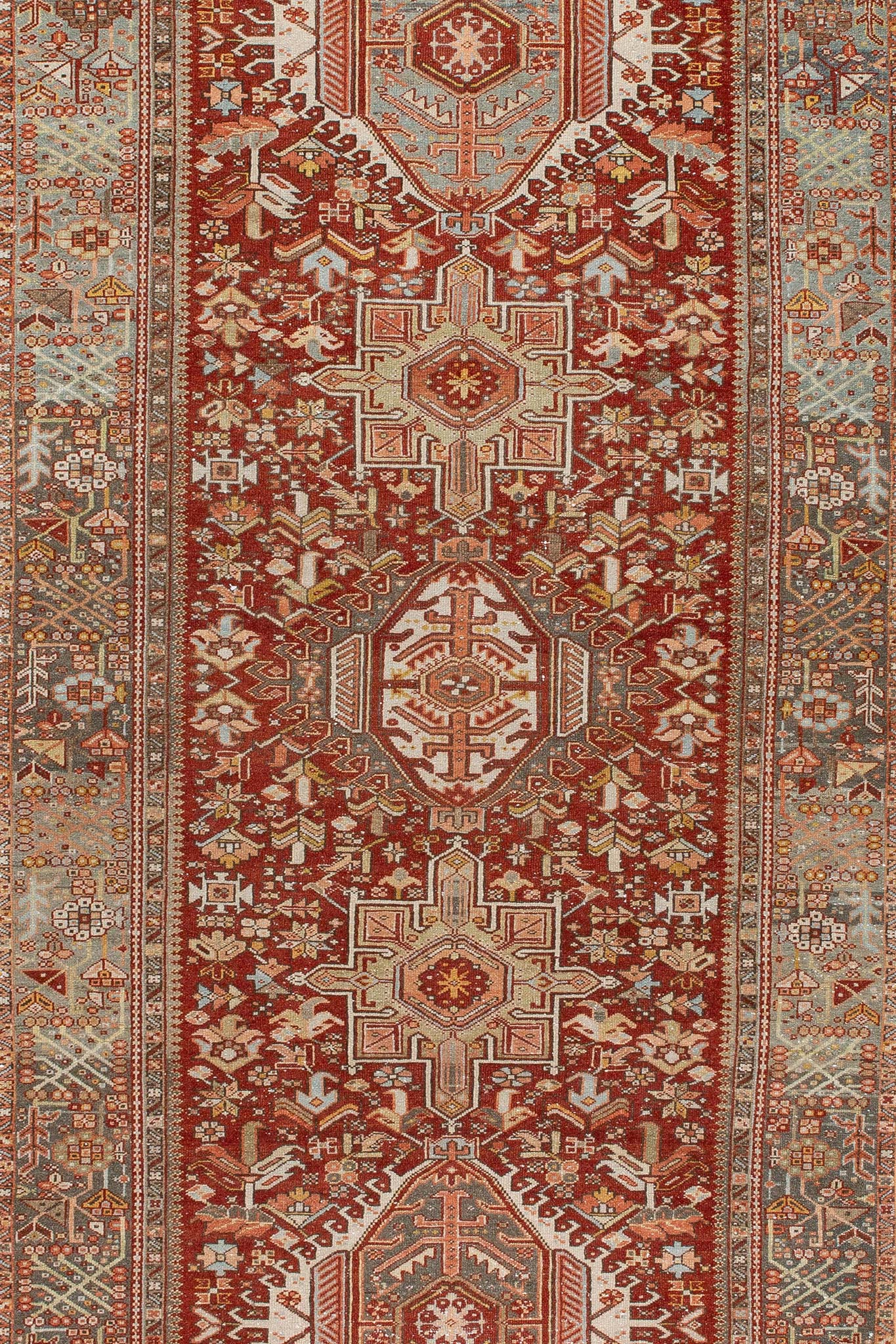 Vintage Persian Heriz Rug-Runner, Beautiful classic design red and geometric as well as floral design handwoven runner