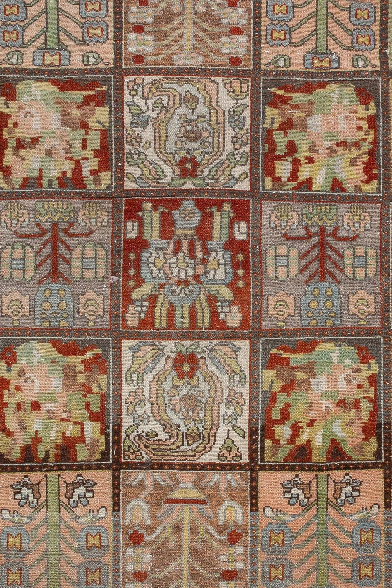 Vintage Persian Bhaktiar Rug, made of wool, intricate Persian Design, room size rug